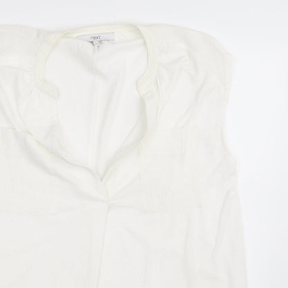 Womens UK Size 14 NEXT Ivory Basic Blouse