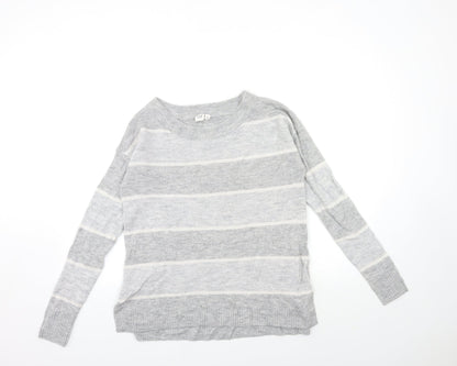 Gap Womens Grey Striped Knit Pullover Jumper Size M