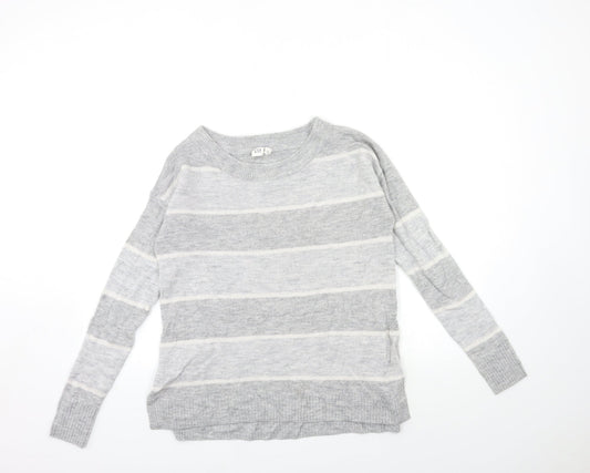 Gap Womens Grey Striped Knit Pullover Jumper Size M