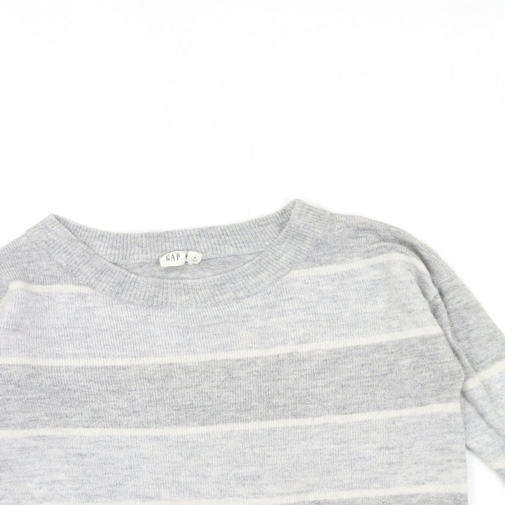 Gap Womens Grey Striped Knit Pullover Jumper Size M
