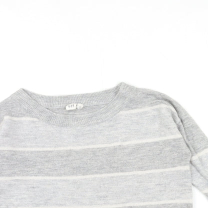 Gap Womens Grey Striped Knit Pullover Jumper Size M