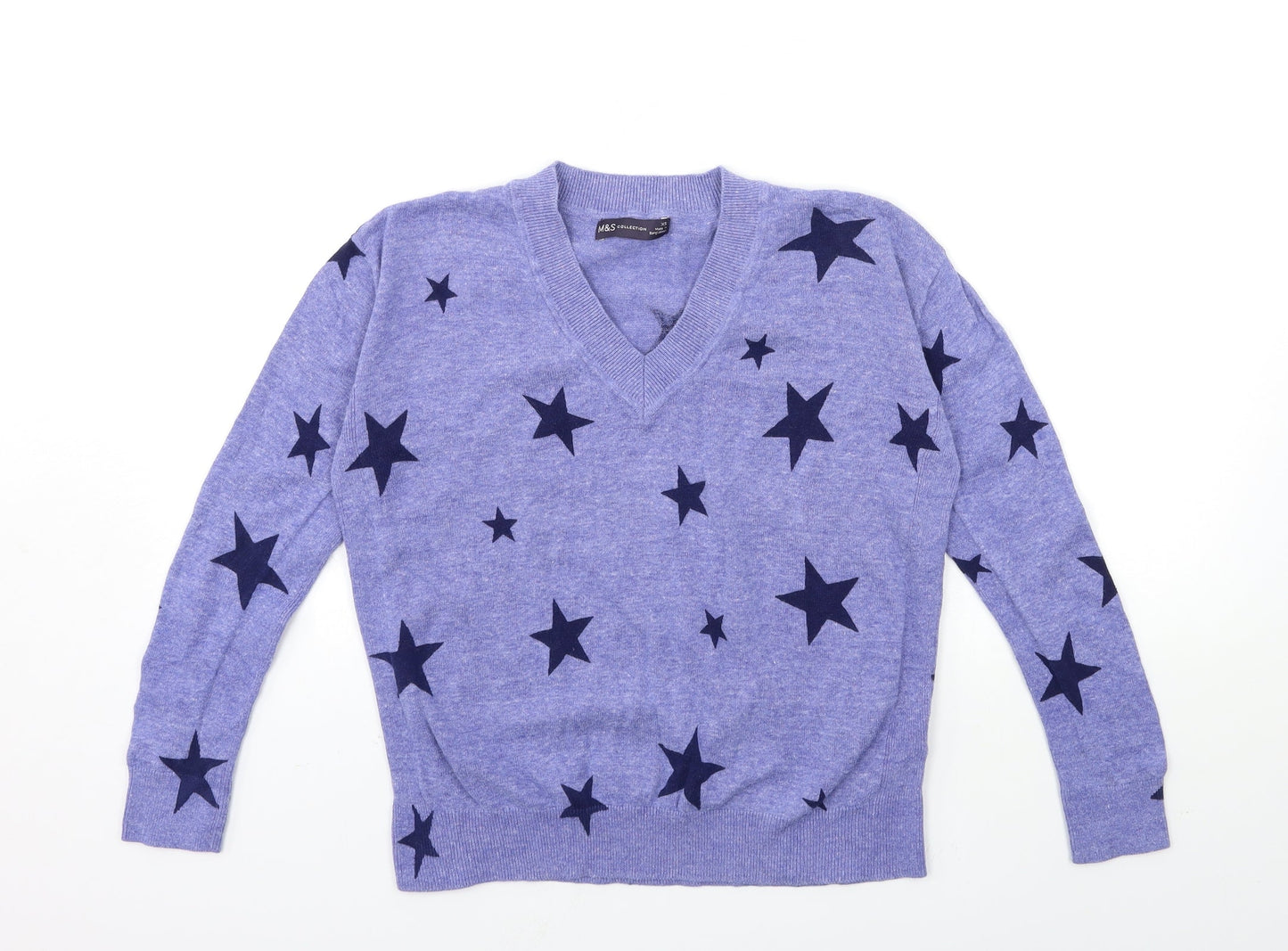 Womens UK Size XS Marks and Spencer Blue Pullover Jumper