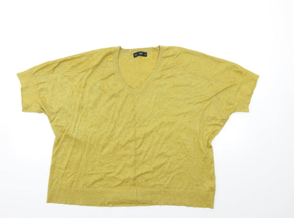 F&F Womens Yellow  Knit Pullover Jumper Size 12