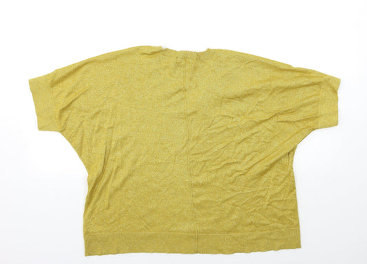 F&F Womens Yellow  Knit Pullover Jumper Size 12