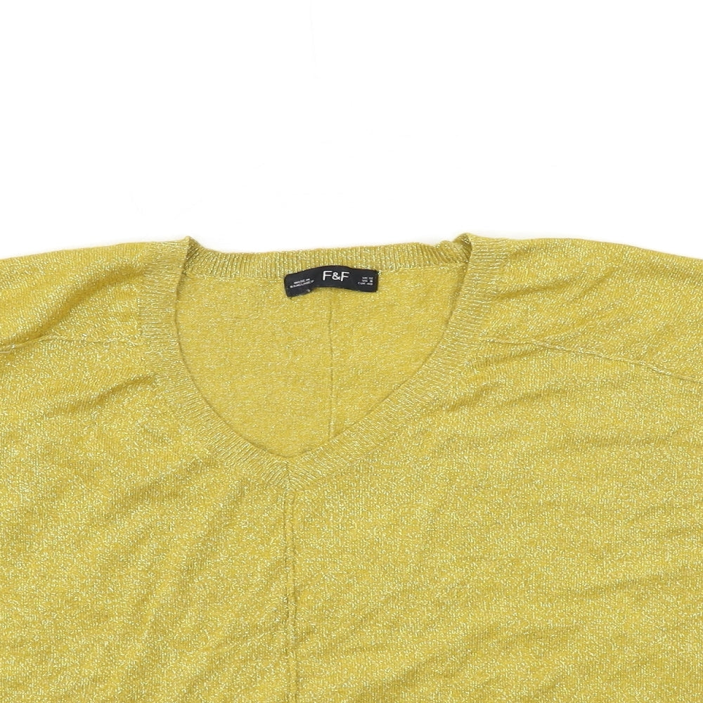 F&F Womens Yellow  Knit Pullover Jumper Size 12