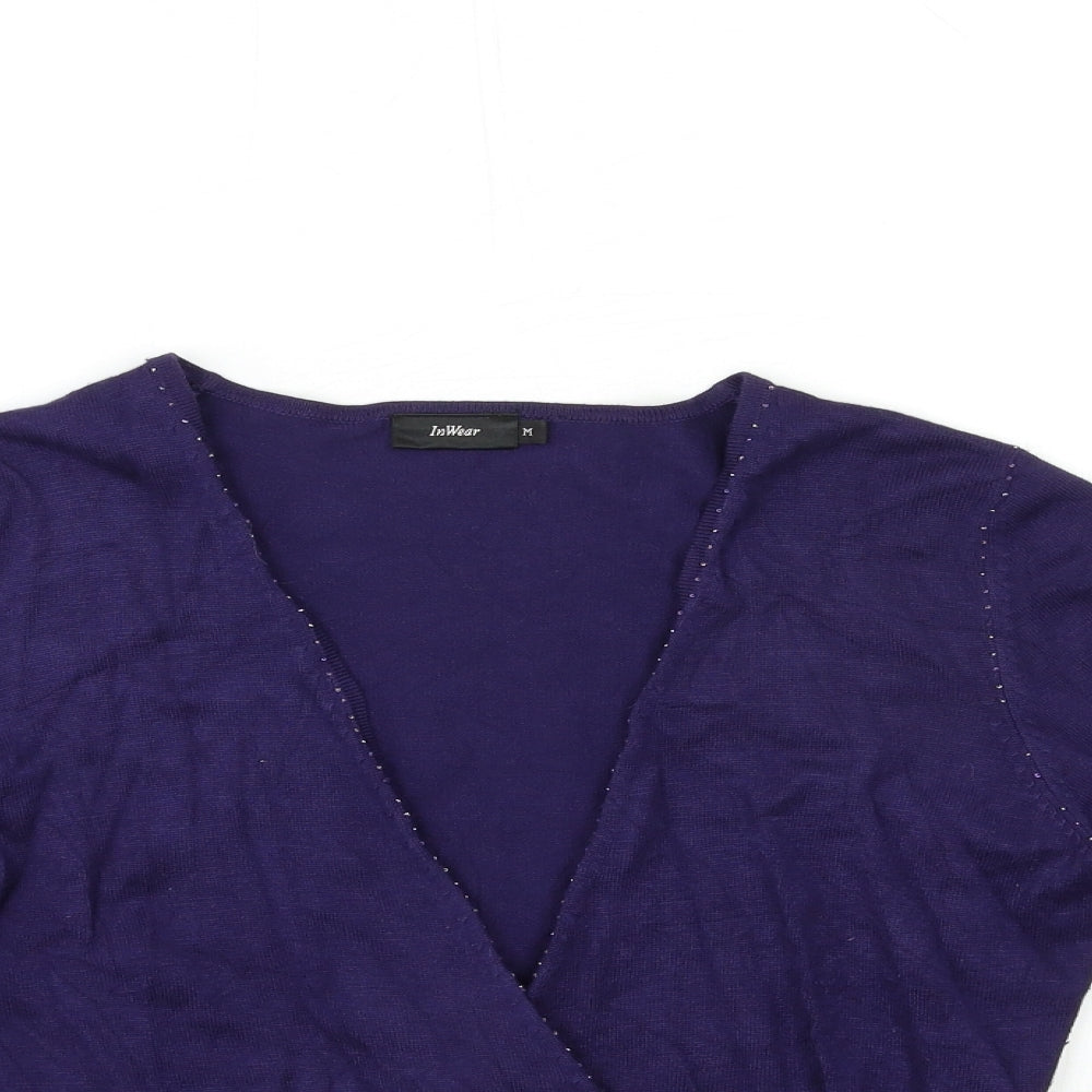 Womens UK Size M inwear Blue Cardigan Jumper