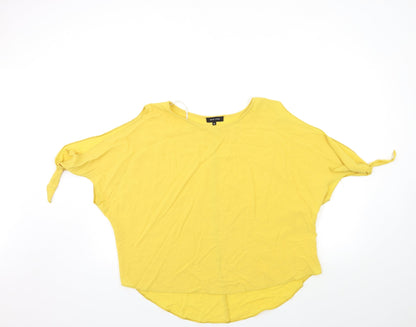 Womens UK Size 10 New Look Yellow Basic Blouse