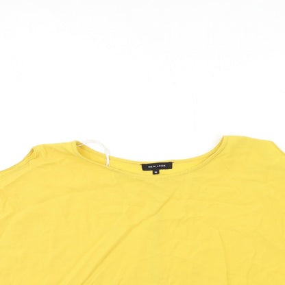 Womens UK Size 10 New Look Yellow Basic Blouse