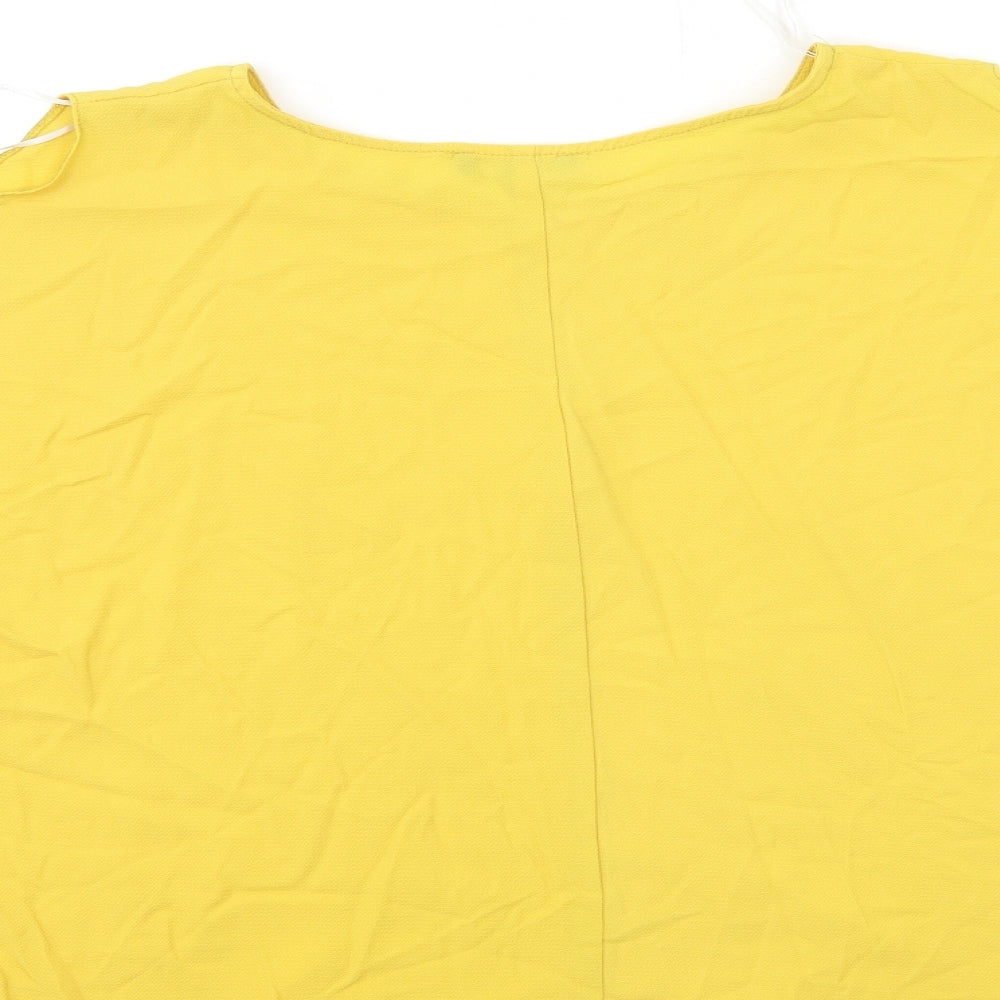 Womens UK Size 10 New Look Yellow Basic Blouse