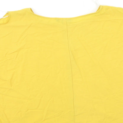 Womens UK Size 10 New Look Yellow Basic Blouse