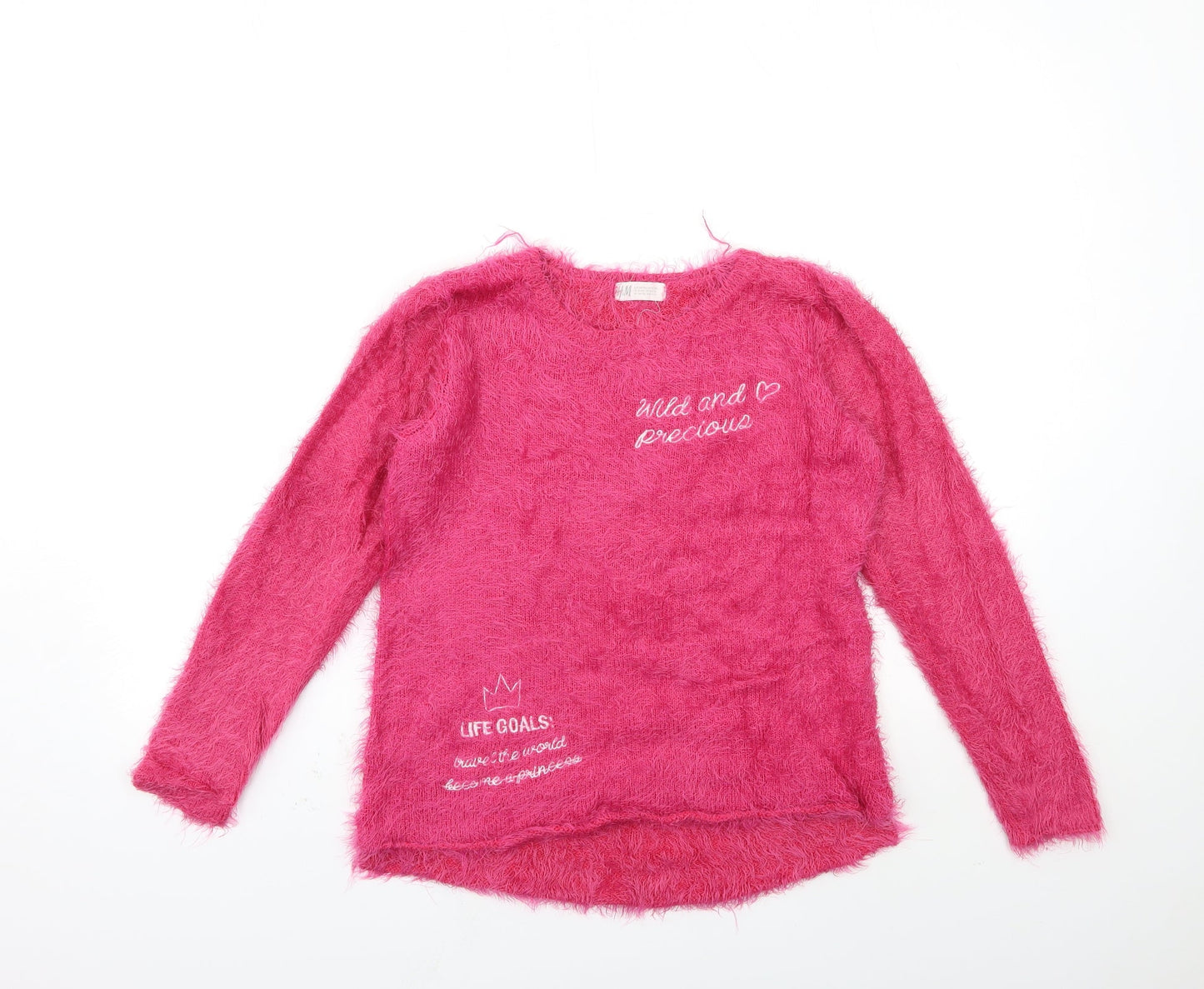 H&M Girls Pink  Knit Pullover Jumper Size 11-12 Years  - life goals