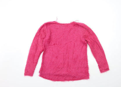 H&M Girls Pink  Knit Pullover Jumper Size 11-12 Years  - life goals