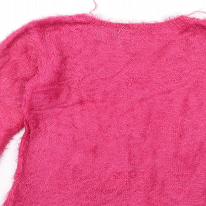 H&M Girls Pink  Knit Pullover Jumper Size 11-12 Years  - life goals
