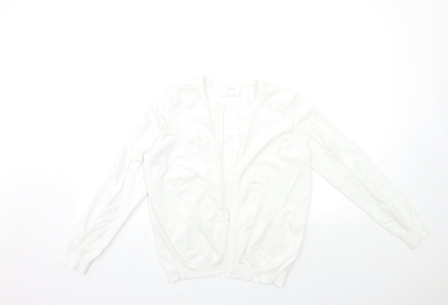 Womens UK Size L savida White Cardigan Jumper