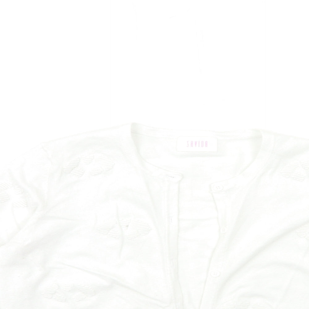 Womens UK Size L savida White Cardigan Jumper