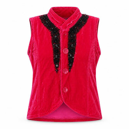 Front view of JOY & jOLLY women’s pink velour basic blouse, size XS