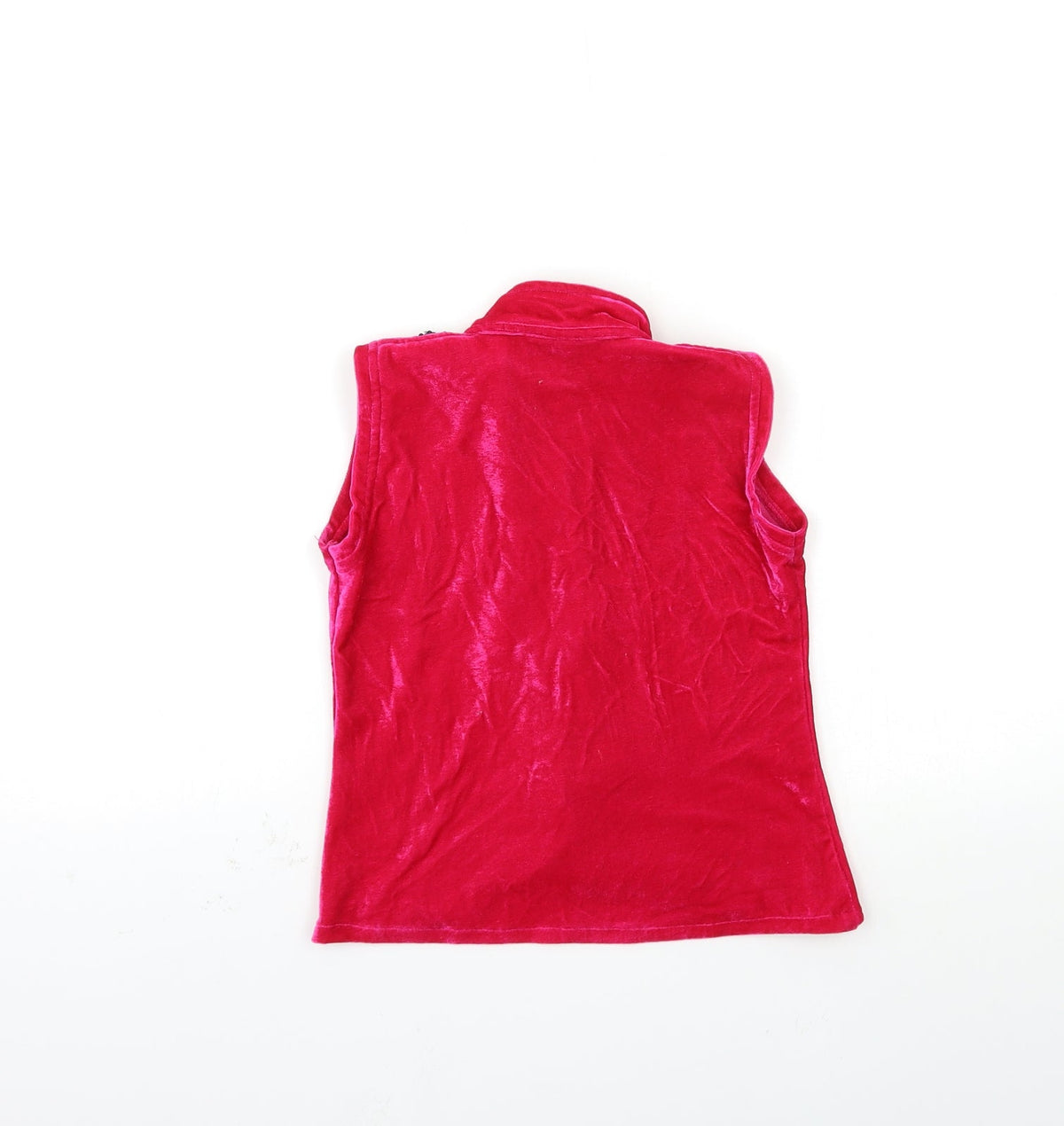 Back view of JOY & jOLLY women’s pink velour basic blouse, size XS