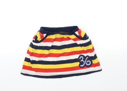 Preworn Girls Yellow Striped  Mini Skirt Size 6 Years