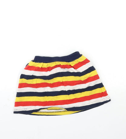 Preworn Girls Yellow Striped  Mini Skirt Size 6 Years