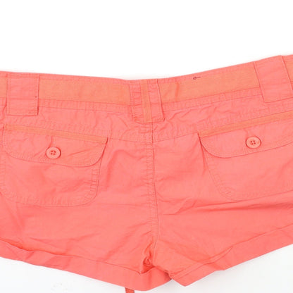 Denim & Co. Womens Orange   Hot Pants Shorts Size 12