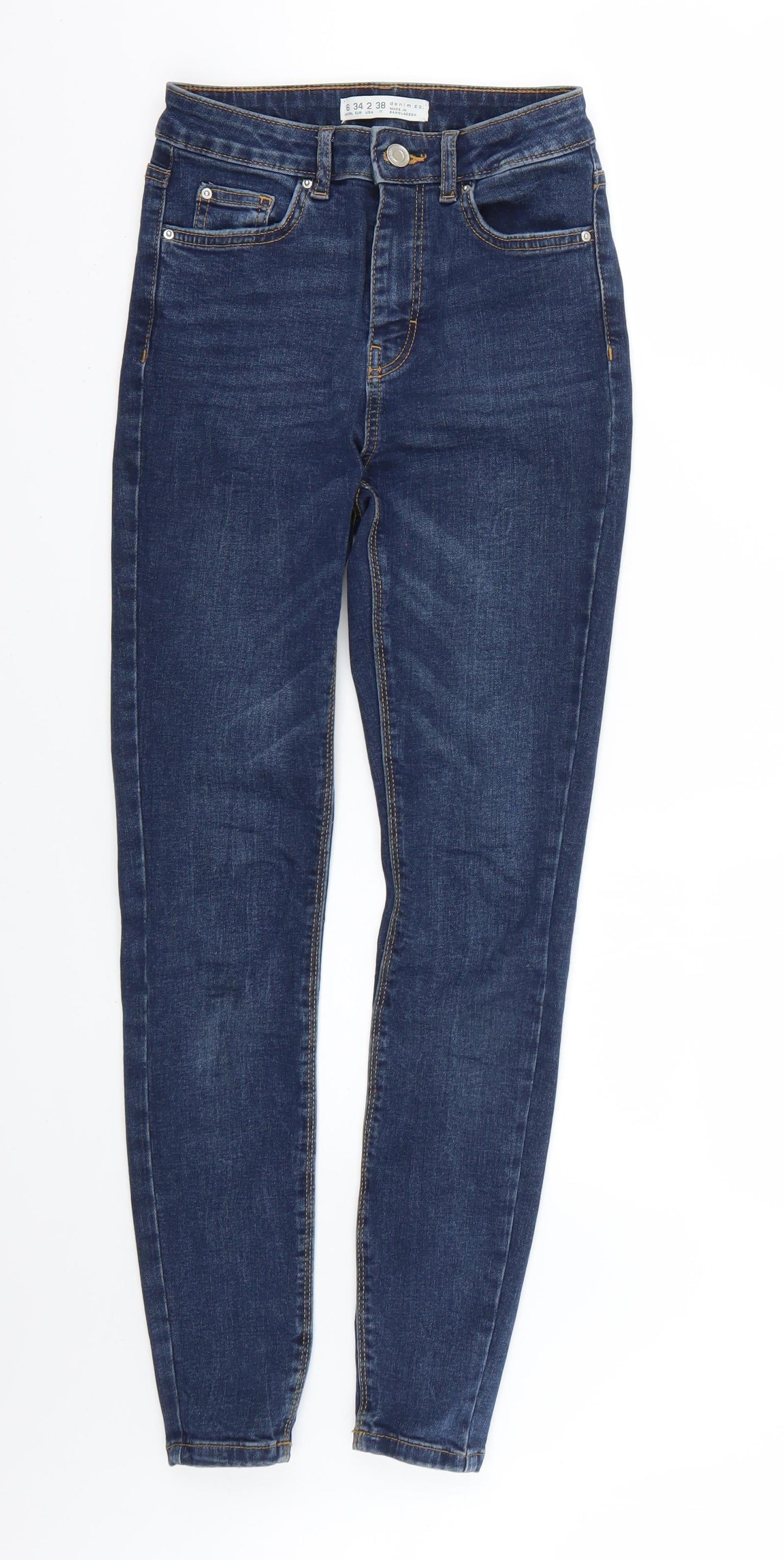 Denim & Co. Womens Blue   Skinny Jeans Size 6 L27 in