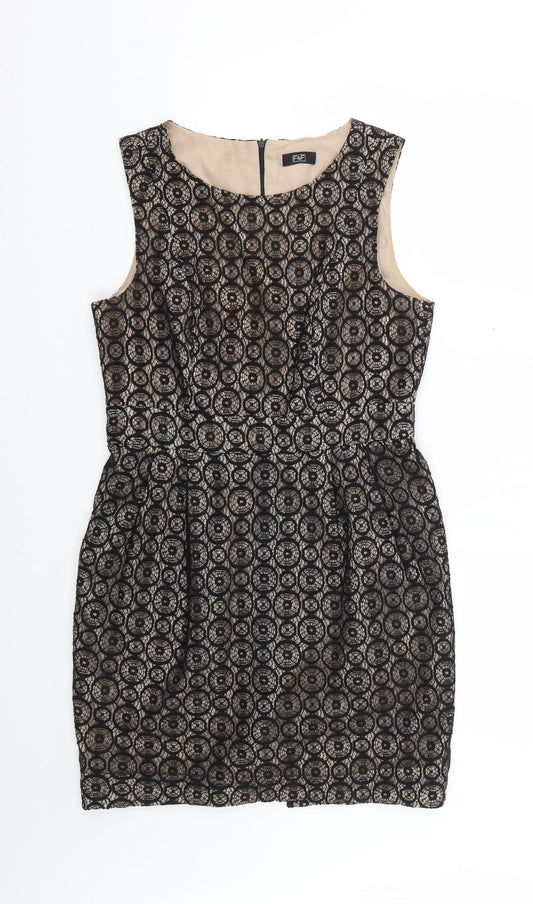 F&F Womens Brown Geometric  Bodycon  Size 12