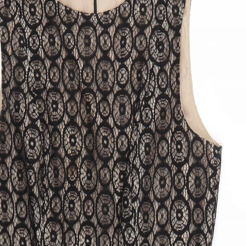 F&F Womens Brown Geometric  Bodycon  Size 12