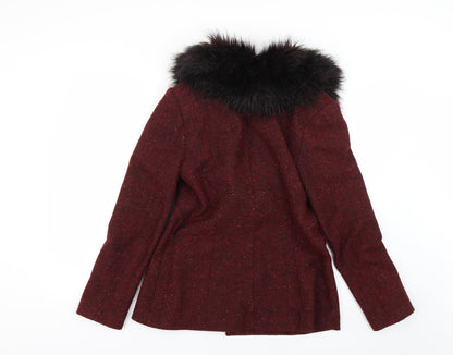 Womens UK Size 6 H&M Red Overcoat