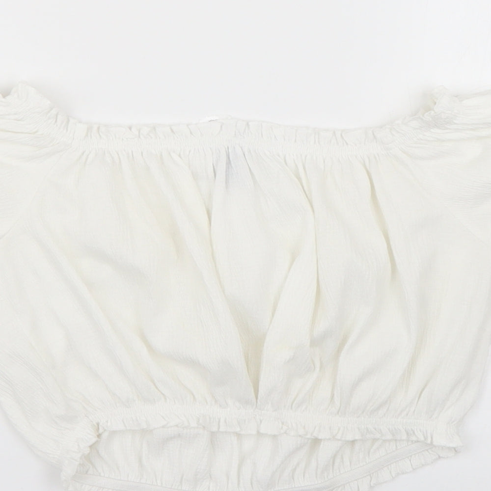 Womens UK Size M H&M White Basic Blouse