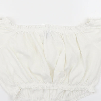 Womens UK Size M H&M White Basic Blouse