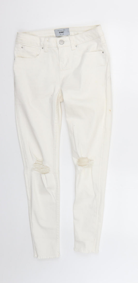New Look Womens White   Skinny Jeans Size 8 L25 in