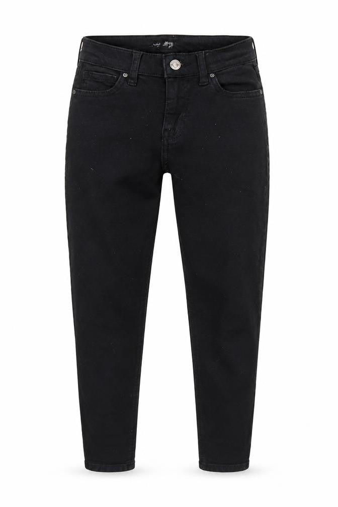 Front view of Topshop men’s black skinny jeans, size 28, 23-inch leg