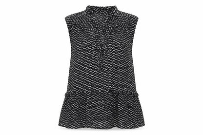H&M Womens Black Floral  Basic Blouse Size 10