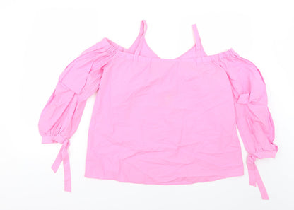 Womens UK Size 12 River Island Pink Basic Blouse