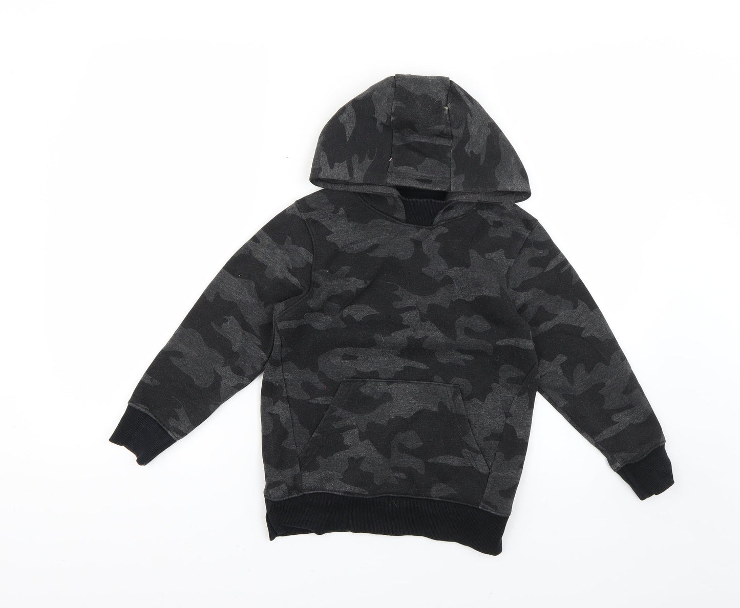 Matalan Boys Grey Camouflage  Pullover Hoodie Size 7 Years