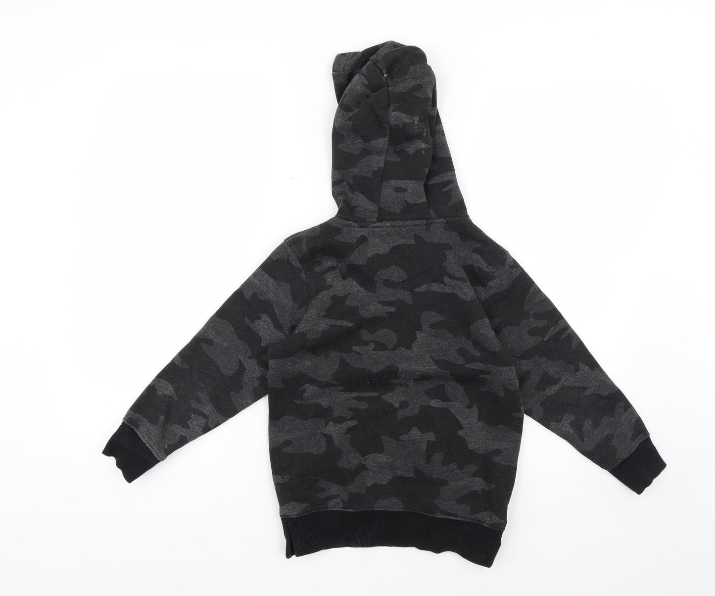 Matalan Boys Grey Camouflage  Pullover Hoodie Size 7 Years