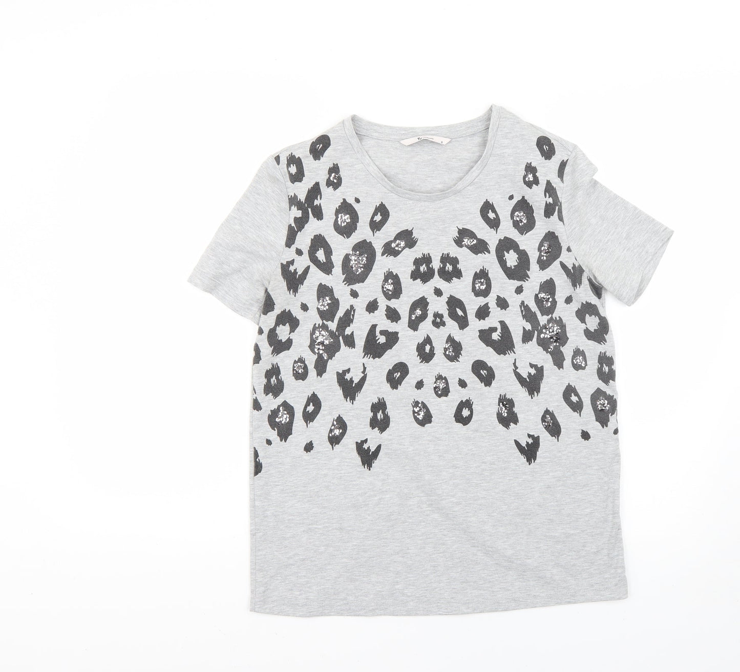 Womens UK Size 8 TU Grey Basic T-Shirt