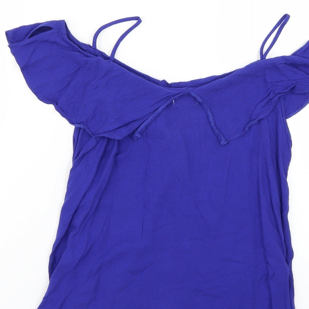 Womens UK Size 6 River Island Blue Basic Blouse