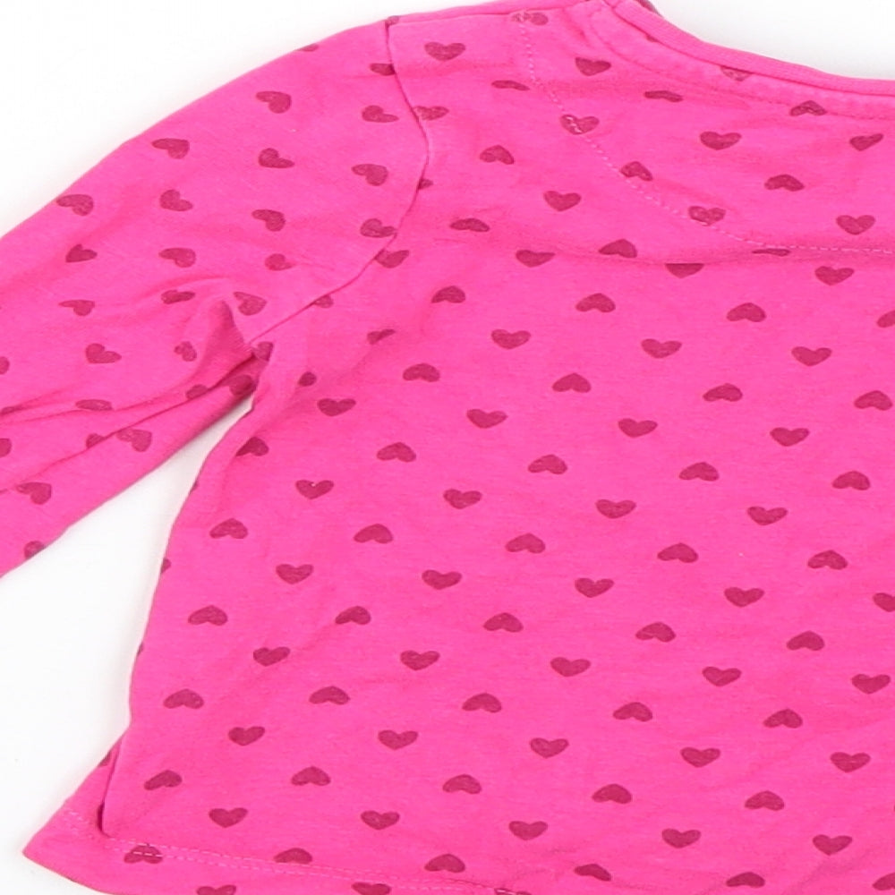 George Baby Pink Geometric  Basic T-Shirt Size 12-18 Months
