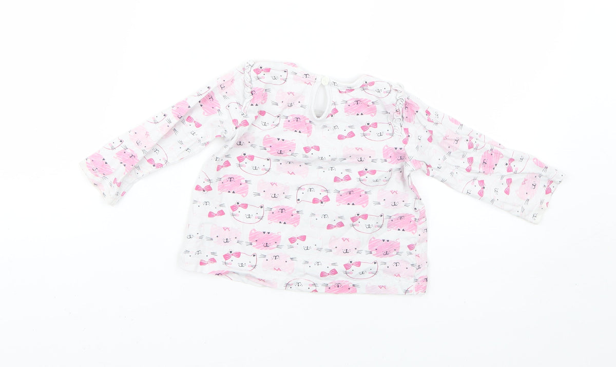 Back view of Matalan Baby Multicoloured Geometric Basic T-Shirt, size 12-18, Months