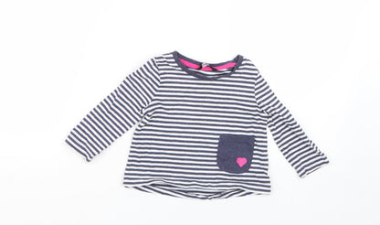 Additional front view of George Baby Multicoloured Striped Basic T-Shirt, size 12-18, Months
