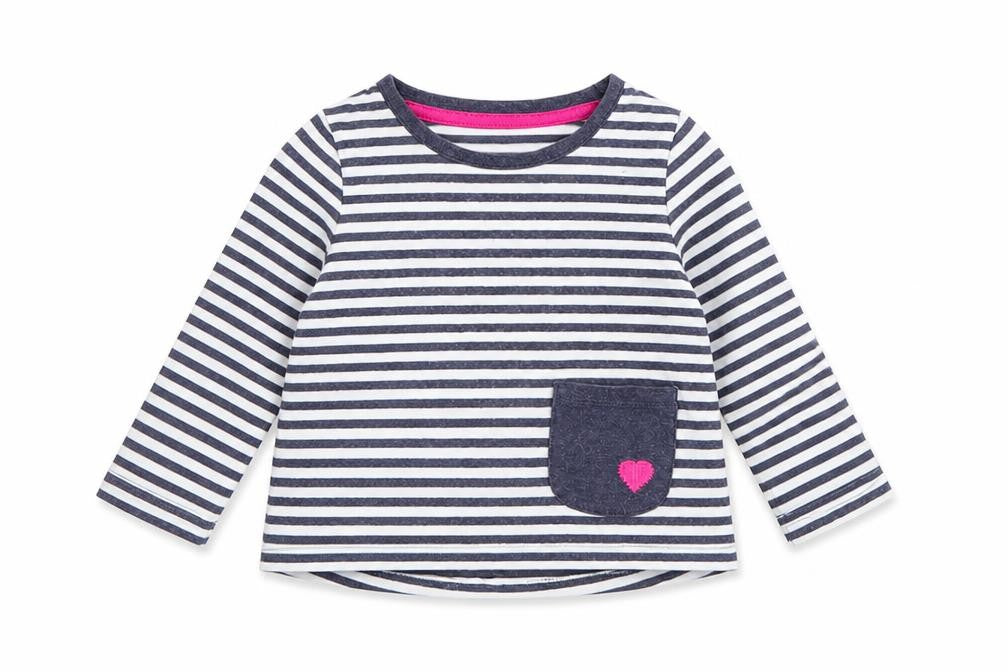 Front view of George Baby Multicoloured Striped Basic T-Shirt, size 12-18, Months