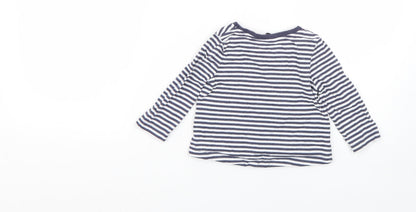 Back view of George Baby Multicoloured Striped Basic T-Shirt, size 12-18, Months