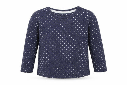 Front view of George Baby Blue Polka Dot Basic T-Shirt, size 12-18, Months