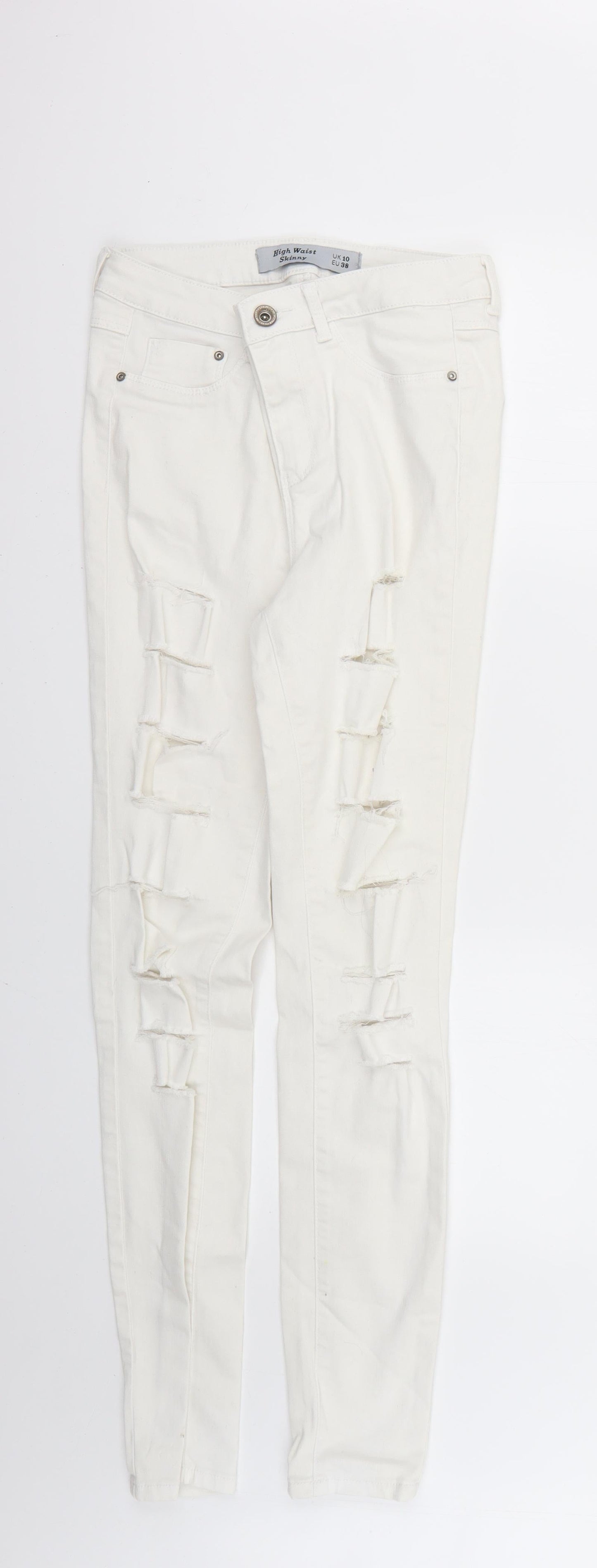new lok Womens White   Skinny Jeans Size 10 L28 in