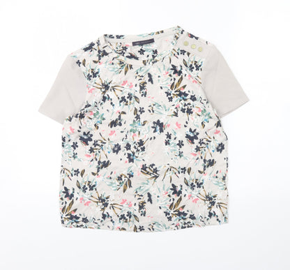m&S Womens Grey Floral  Basic Blouse Size 8