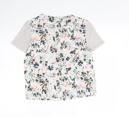 m&S Womens Grey Floral  Basic Blouse Size 8