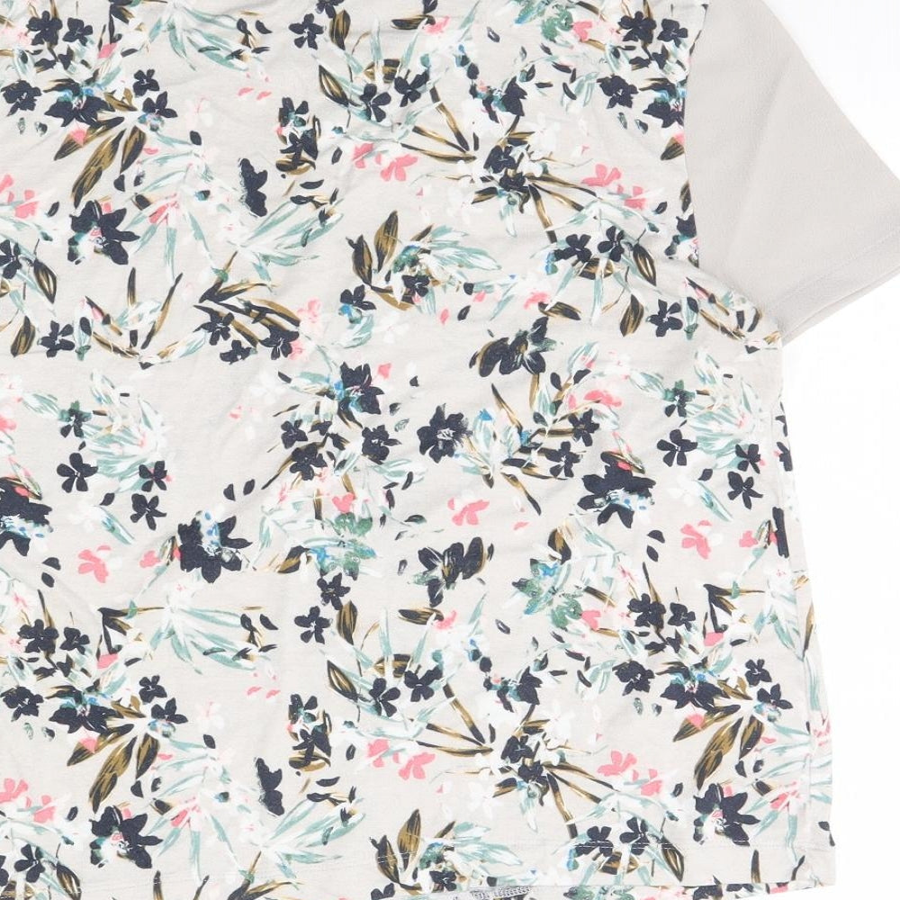 m&S Womens Grey Floral  Basic Blouse Size 8