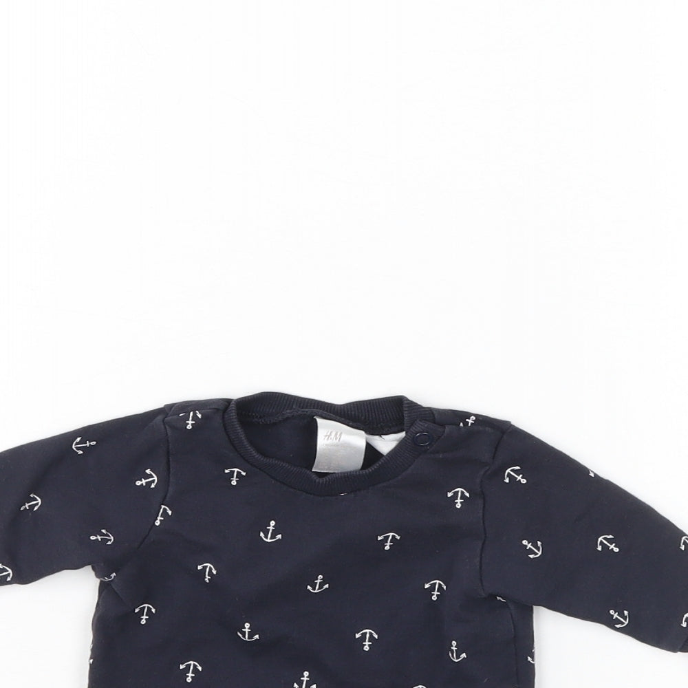 H&M Baby Blue Spotted  Pullover Jumper Size 0-3 Months  - Up to 1 month