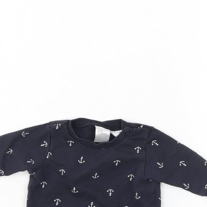 H&M Baby Blue Spotted  Pullover Jumper Size 0-3 Months  - Up to 1 month